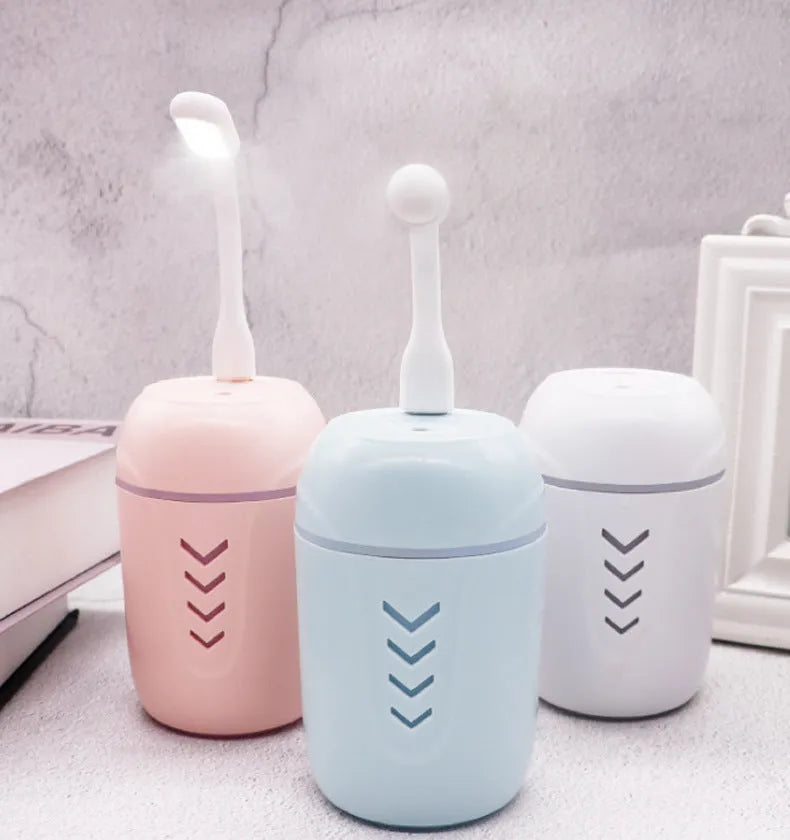 X3 portable car humidifier in blue colour with columnar design and single mist outlet