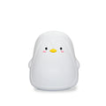 Penguin-shaped USB rechargeable night light with white LED illumination, measuring 118x110x132mm