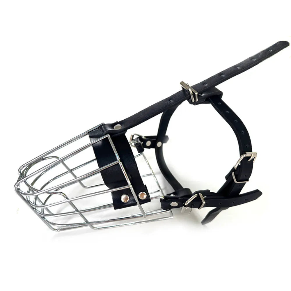 Black metal dog muzzle for golden retrievers and German shepherds