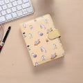 King Valley Ukiyoga large 32K creative cartoon magnetic buckle notebook in blue with cartoon cover and open pages