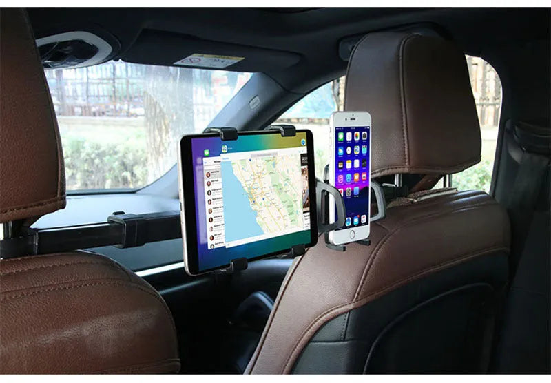 Black ABS plastic PC car back seat bracket for 4-10 inch devices with 360-degree rotation