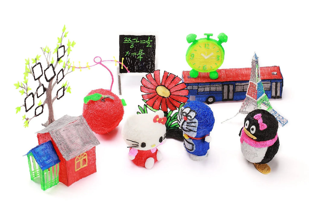 Blue 3D printing pen with LCD screen and ceramic nozzle for children