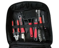9-piece red pet cleaning set with Oxford waterproof bag, stainless steel and zinc alloy tools, 28x22x7cm