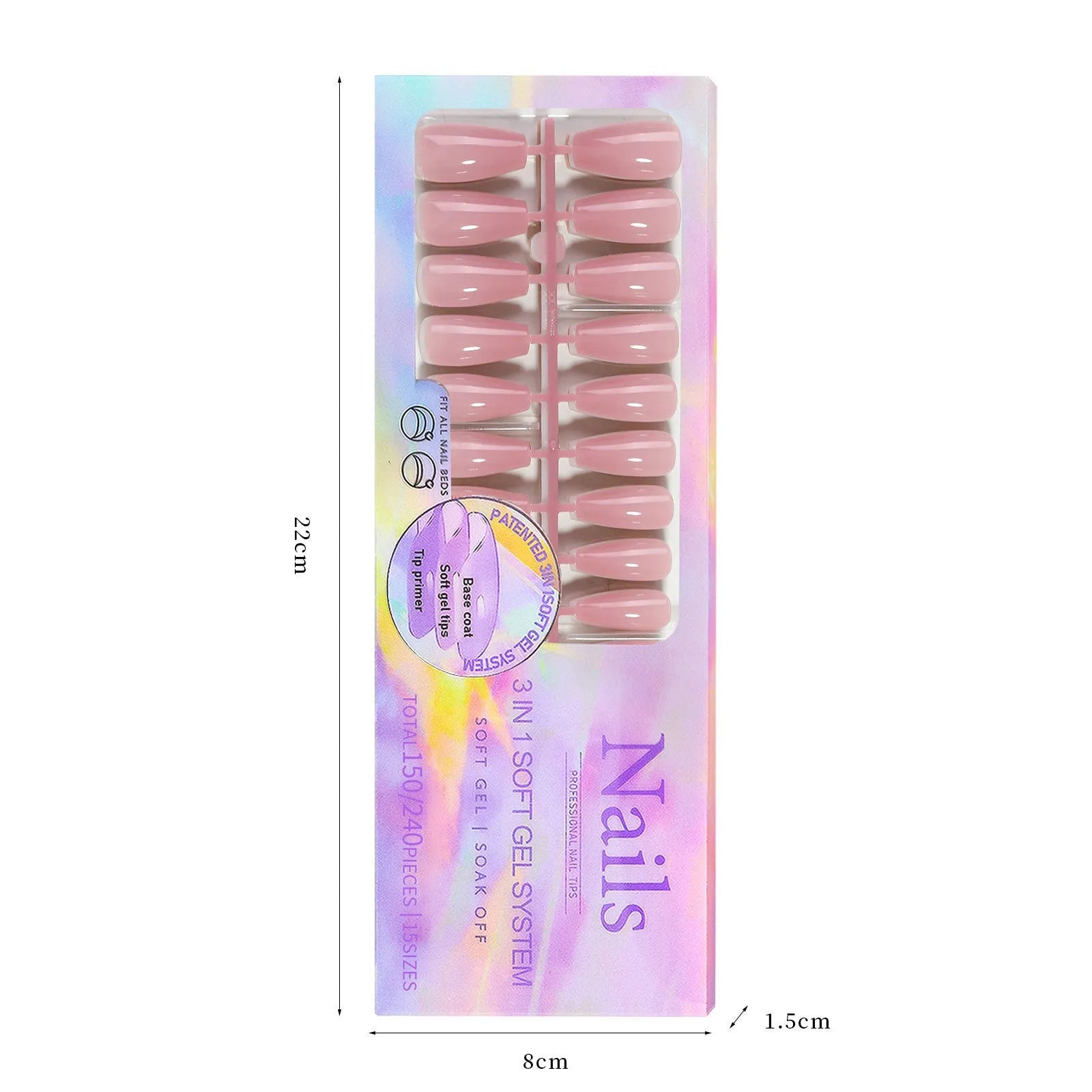 Removable seamless nail stickers in nude colours 01 to 08 for women