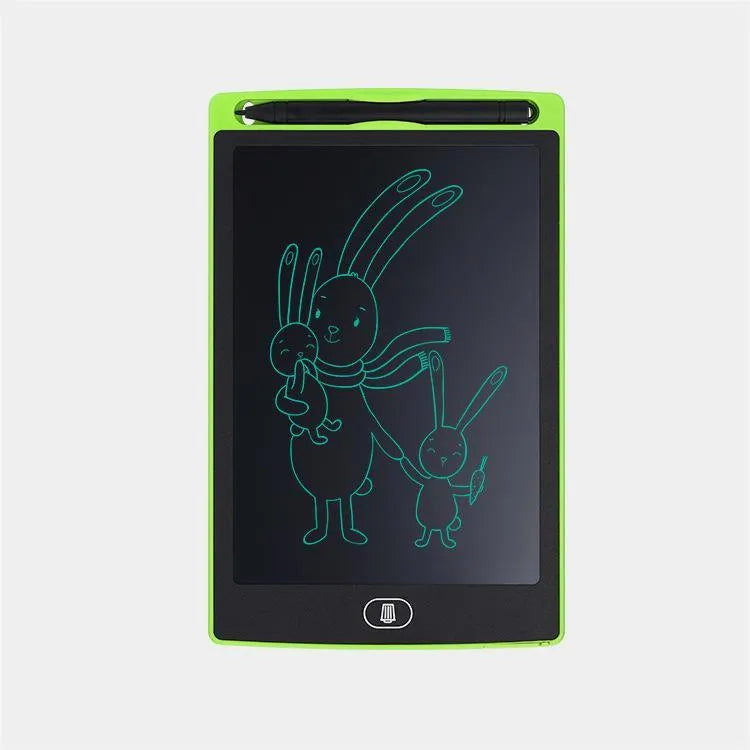 Plastic electronic writing board LCD drawing tablet for children in black, white, red, green colours