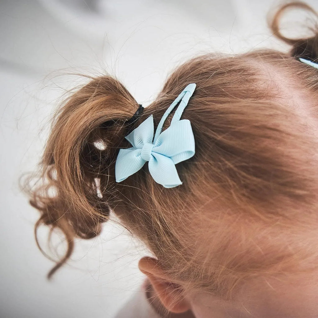 40 colourful grosgrain ribbon hair bows with fully wrapped snap clips for baby girls and toddlers