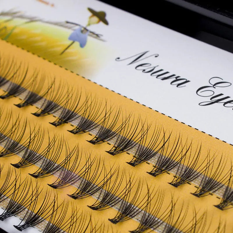 60 individual black imitation mink false eyelashes in lengths from 6mm to 14mm