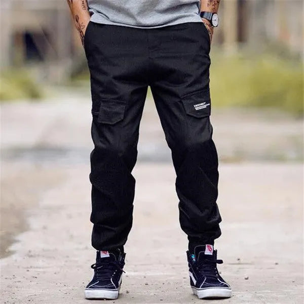 Men's camouflage slim fit jogger trousers with ankle cuffs, cotton blend streetwear pants