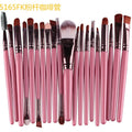 Cosmetic brush kit with nylon bristles and plastic handles, 14cm total length, multiple colour options including black and gold