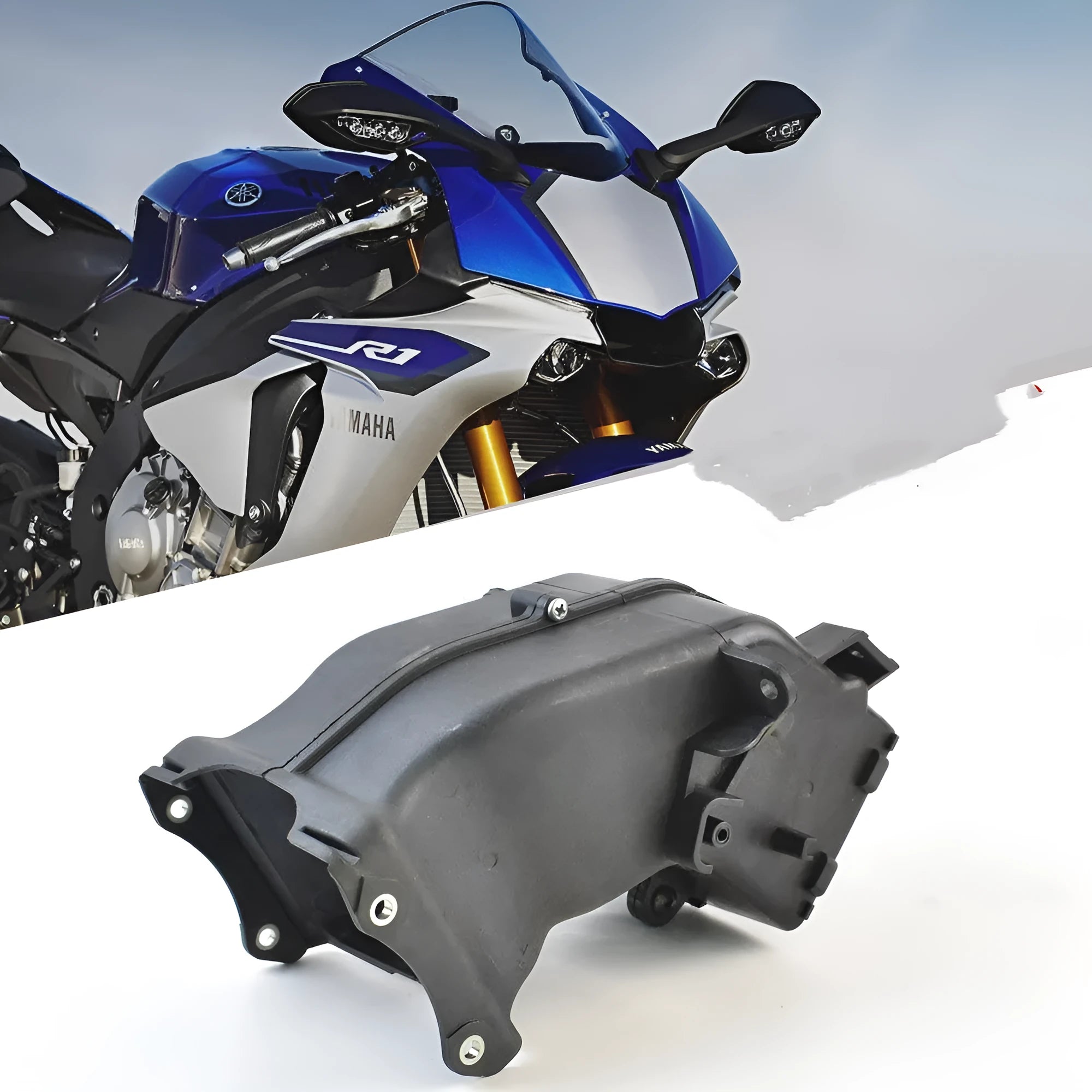 Black polymer motorcycle ventilation pipe for Yamaha models, 280mm long