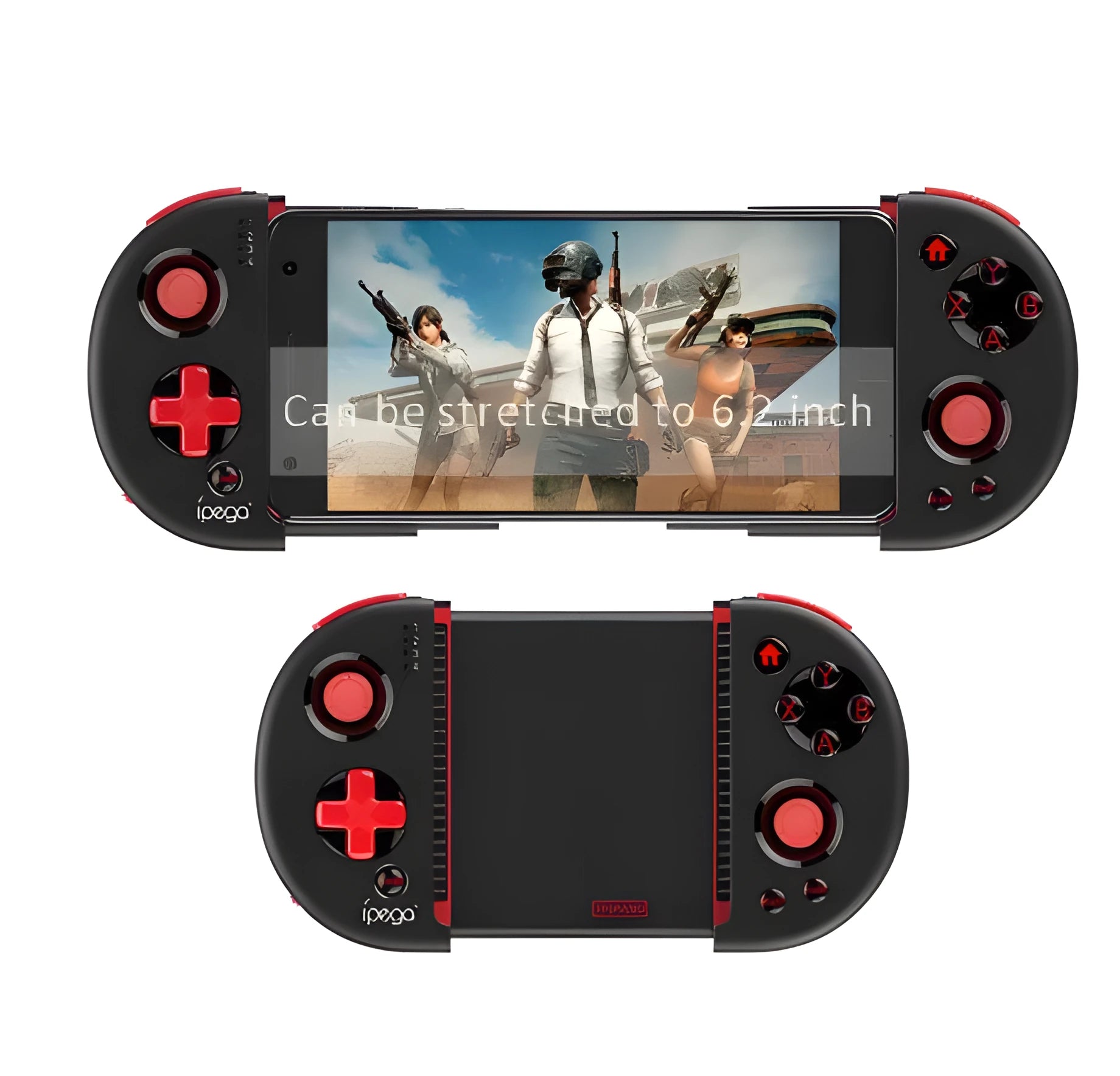 Red Samurai retractable Bluetooth game joystick in black ABS for smartphone mobile gaming controller
