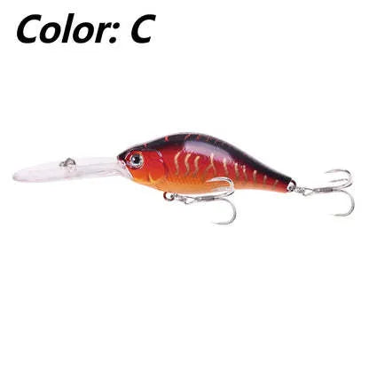 Little fat man Mino fishing lure showing floating rock design and deep diving tongue board