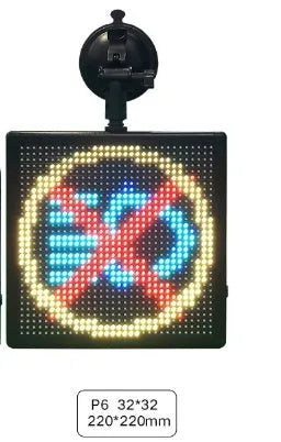 Car LED expression light square emoticon screen full colour 128x128mm black ABS shell