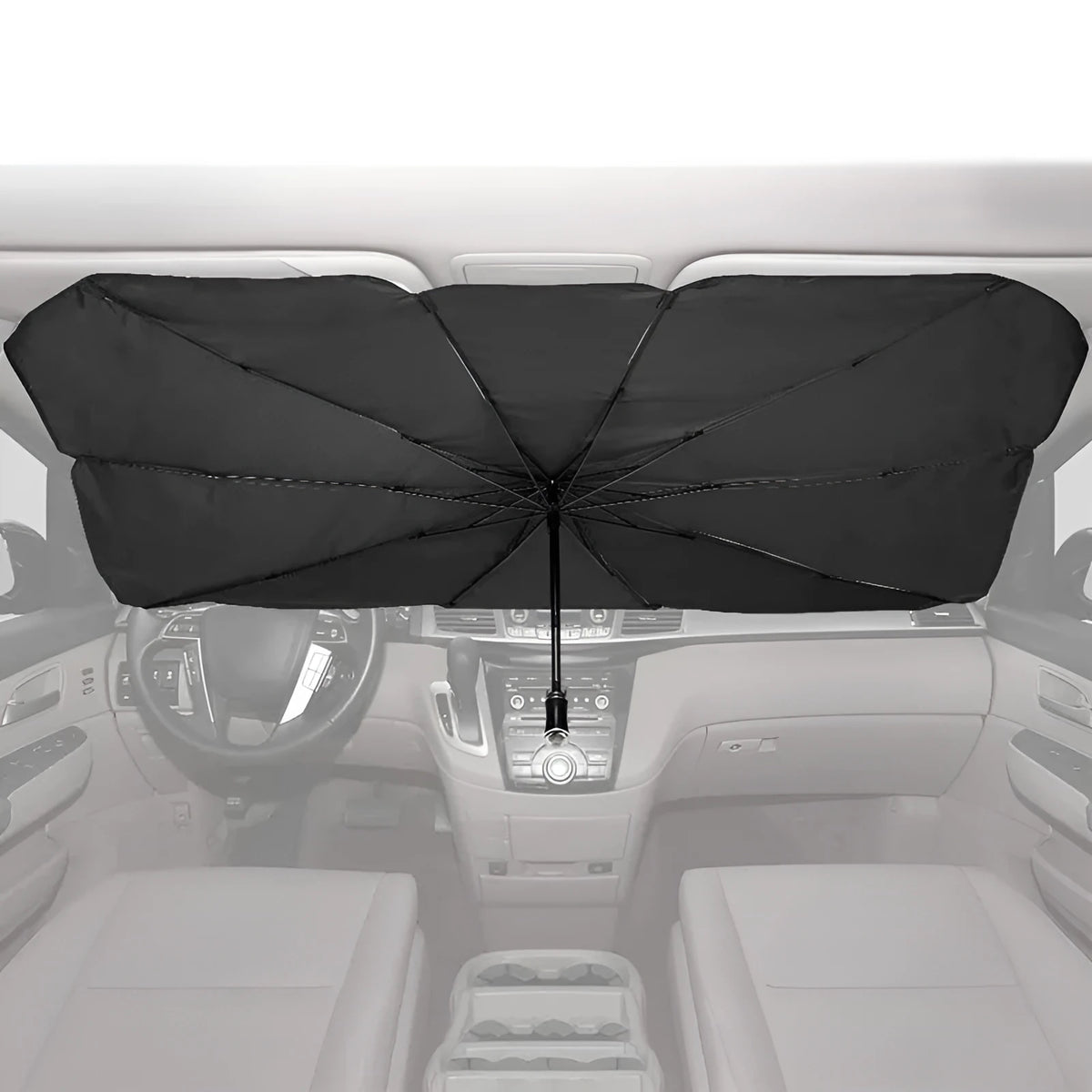 Car front sunshade in silver tape, large 79x145cm and small 65x125cm, colour Parasol