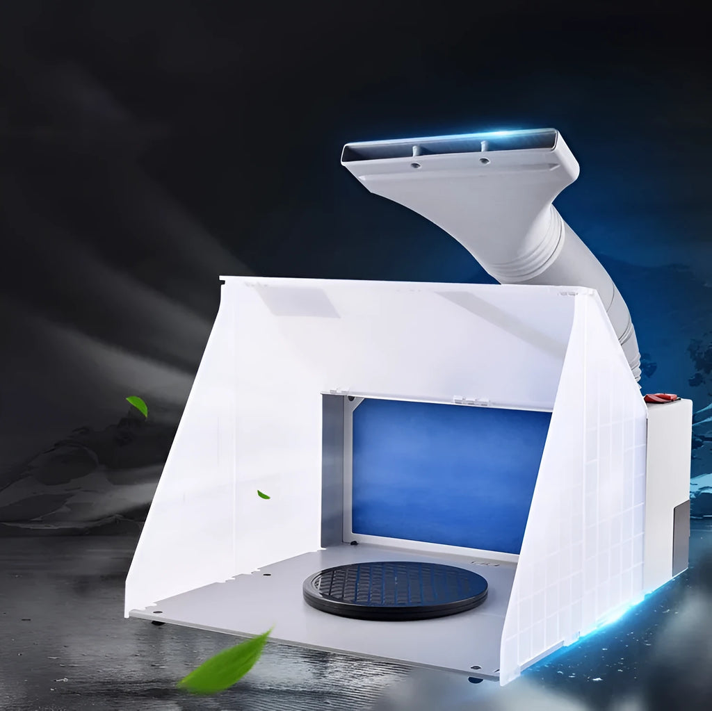 Model color exhaust fan paint seal mist absorber spray box workbench 420x150x250mm 25W