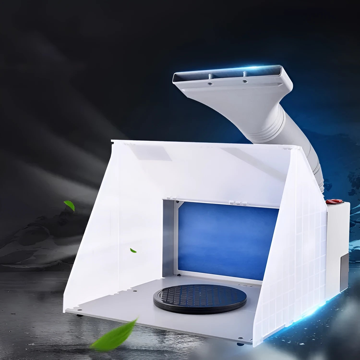 Model color exhaust fan paint seal mist absorber spray box workbench 420x150x250mm 25W