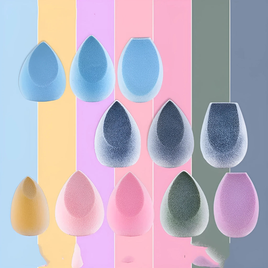 Non-latex makeup egg sponge puff with flocked surface in Mi Apricot colour for wet and dry use