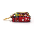 Red Christmas pet collar set with matching harness, traction rope, bow decoration and stool bag in laser sculpture fabric