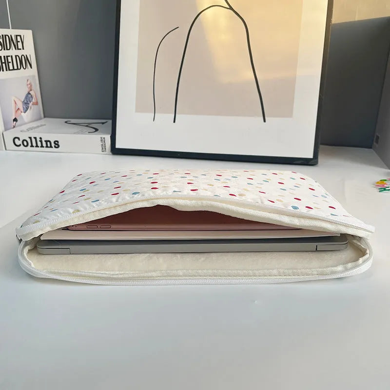 Polka dot women's laptop bag for 11, 13-14, and 15-15.6 inch computers.