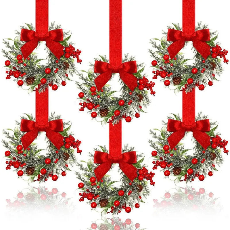 Handmade plastic bowknot ribbon Christmas garland in American style, available in camel heart colour