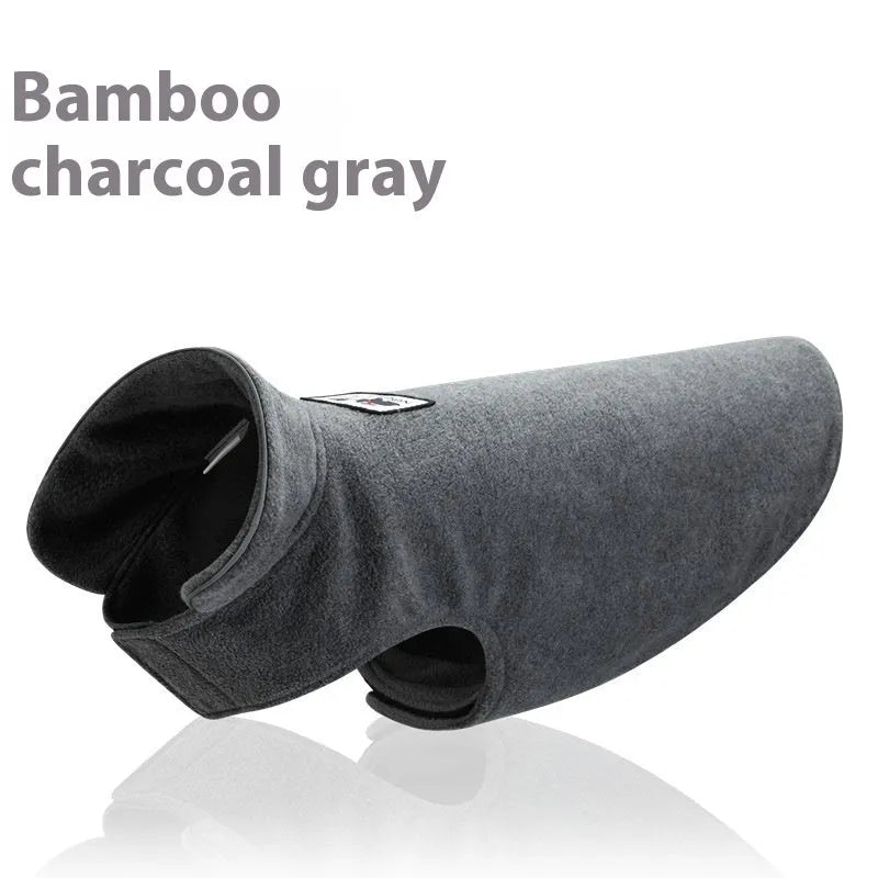 Thickened polar fleece double-sided dog vest in heather gray, autumn winter wear for pets