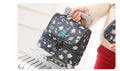 Large-capacity nylon wash bag in black with double chain head and mesh compartments