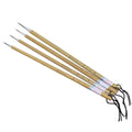 Set of four Chinese calligraphy brushes with gold pine branch design and mixed wolf hair and wool bristles