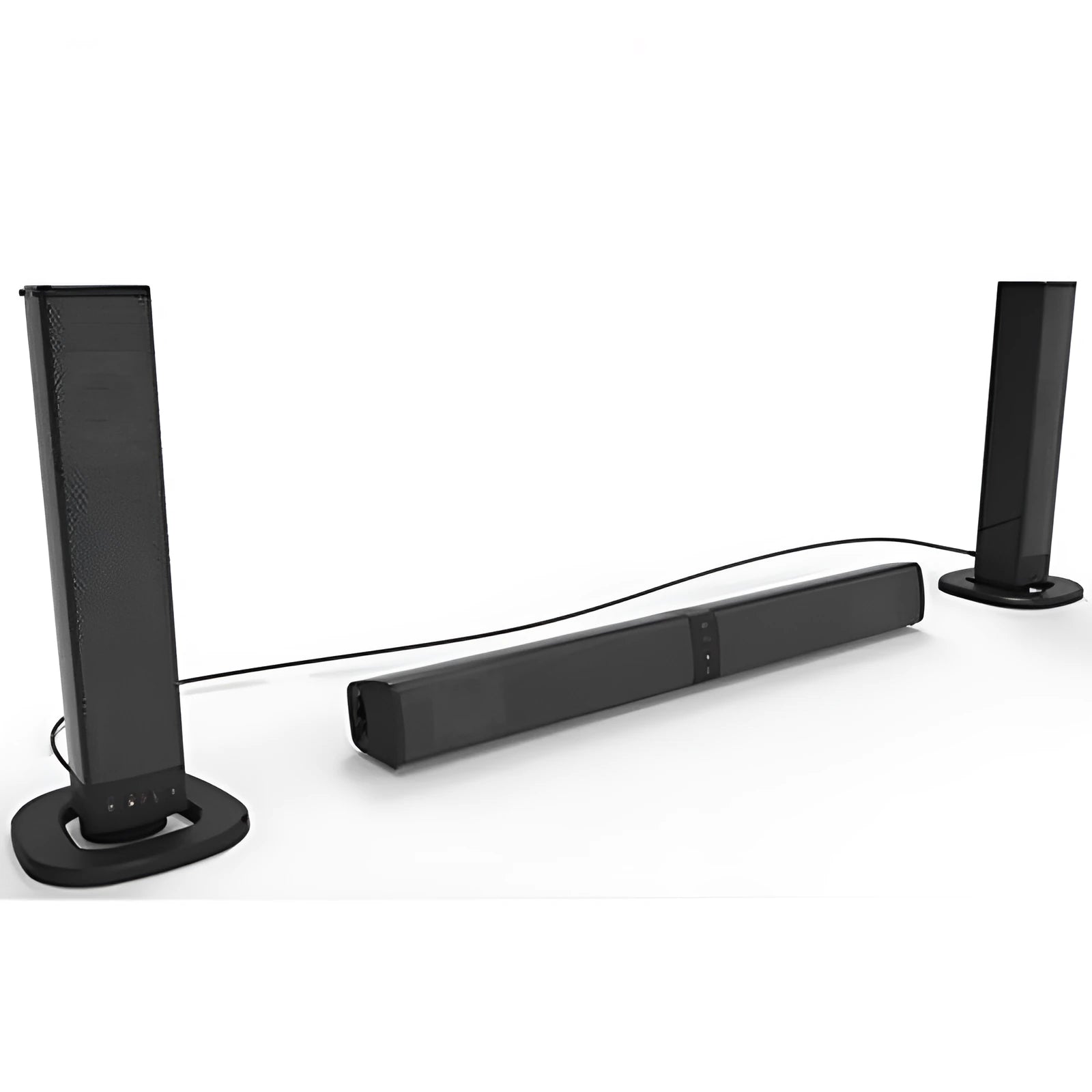 Black foldable split Bluetooth TV speaker with dual 5W output and 2000mAh battery