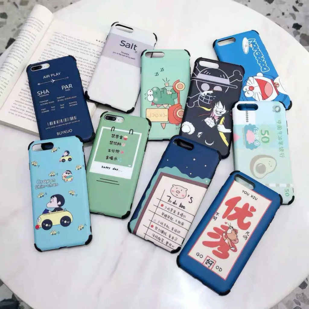 Cartoon frosted TPU phone case for iPhone in solid colour with matte finish