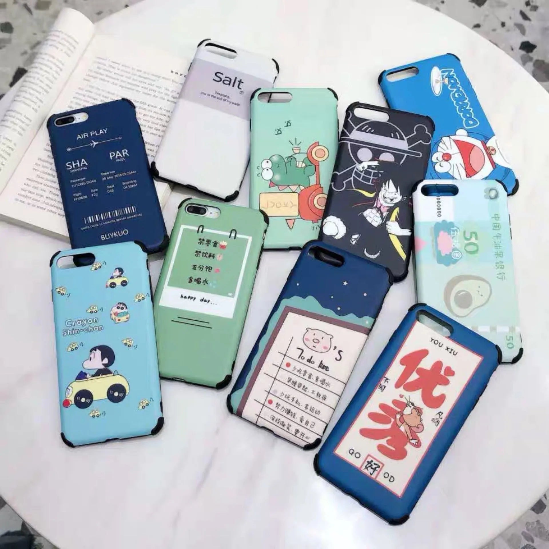 Cartoon frosted TPU phone case for iPhone in solid colour with matte finish