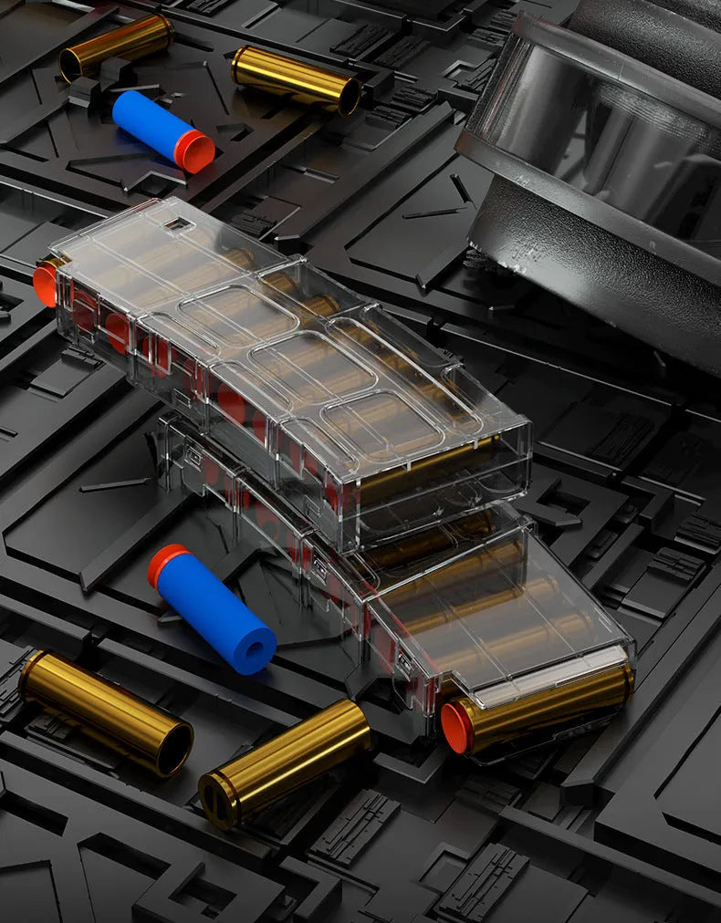 M416 soft bullet gun in black plastic with 100cm length, side view showing magazine and barrel