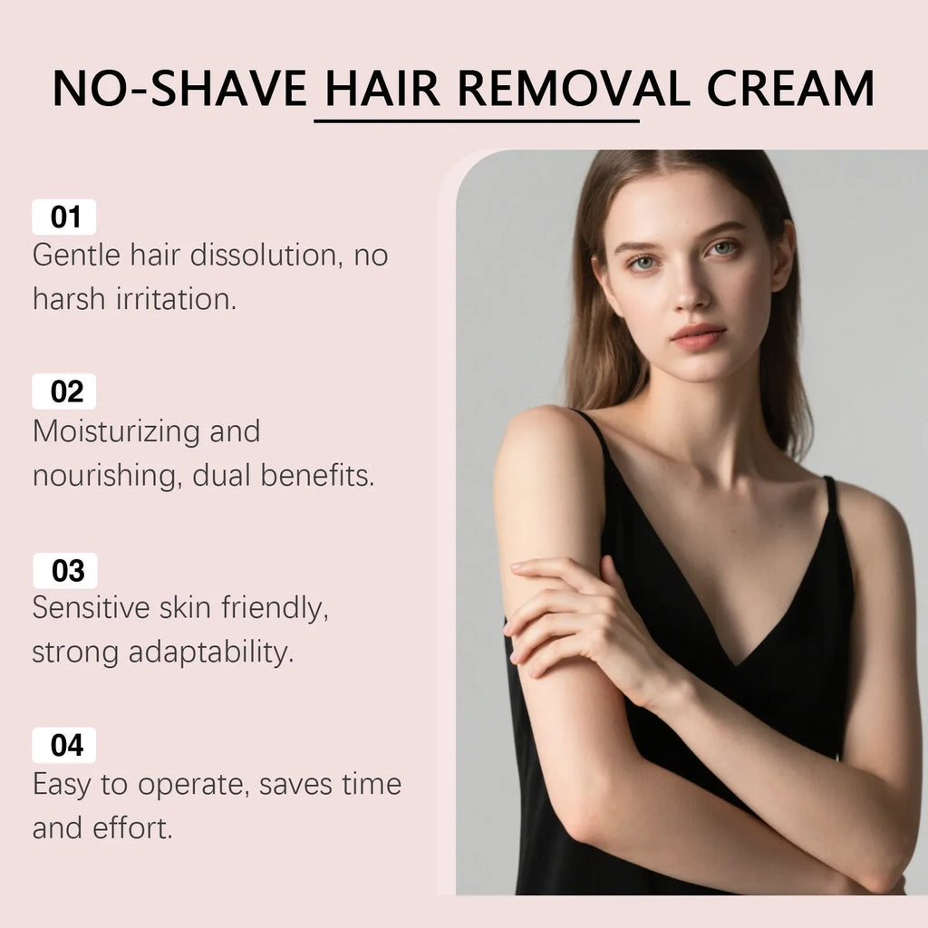Body depilatory cream 150g tube with shea butter and panthenol for at-home hair removal