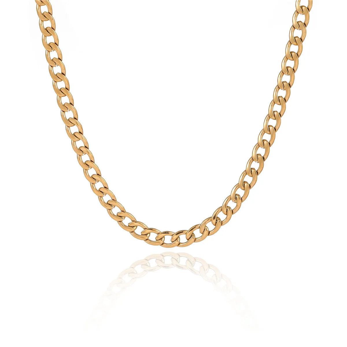 Gold-plated titanium steel clavicle chain necklace with 18K purity and stainless steel pendant