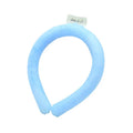Cooling neck hanging ice ring for outdoor sports in blue colour with temperature control display