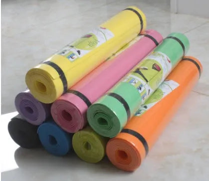 EVA composite yoga mat in choice of six colours showing textured anti-skid surface