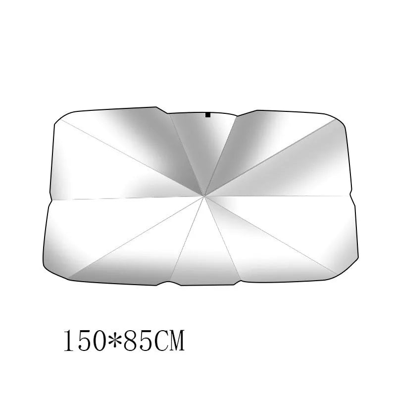 Car front sunshade in silver tape, large 79x145cm and small 65x125cm, colour Parasol