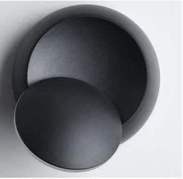 Moon bedside lamp with iron shade, 14x7cm size, E27 LED specification, white or black, postmodern profiled shape