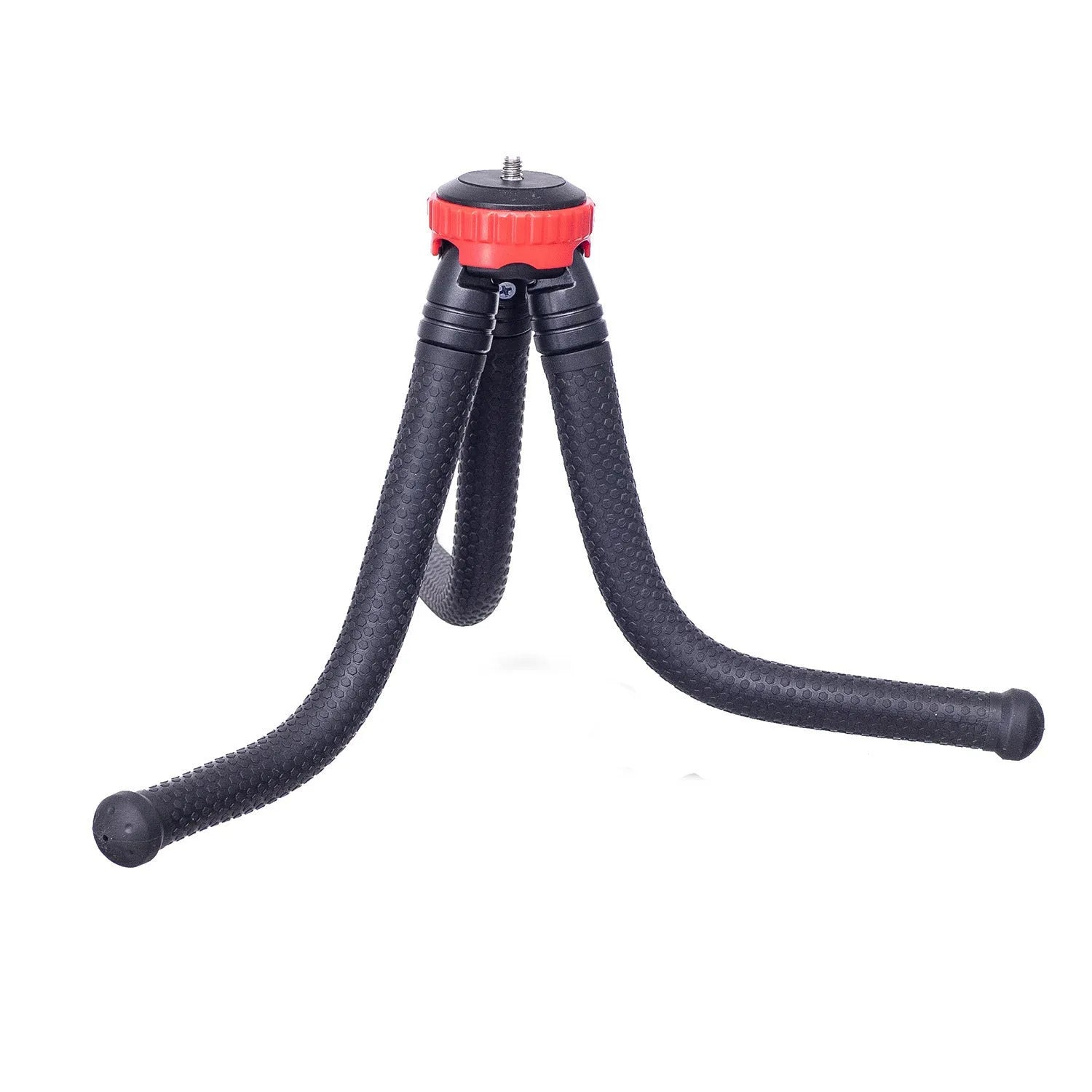 Black flexible octopus leg tripod with spherical gimbal head extended to 30cm.