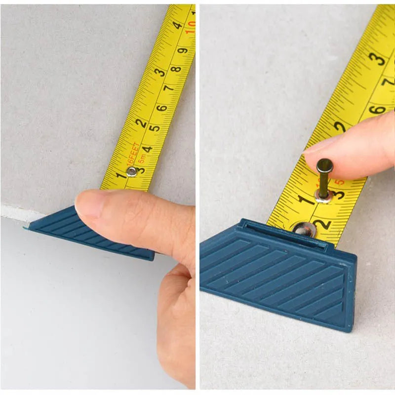 Blue multifunctional woodworking cutter with tape measure and one-press lock for precise material cutting