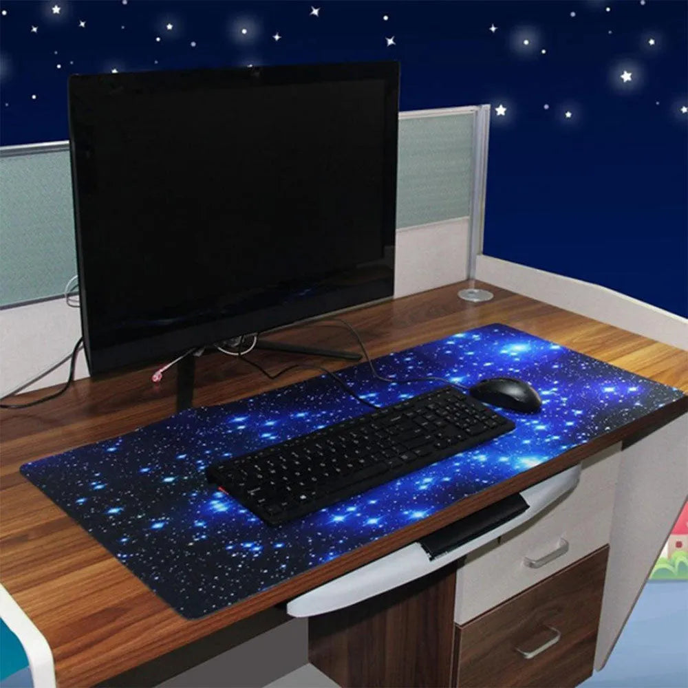 Blue star mouse pad with high-density fabric surface and anti-skid natural rubber base