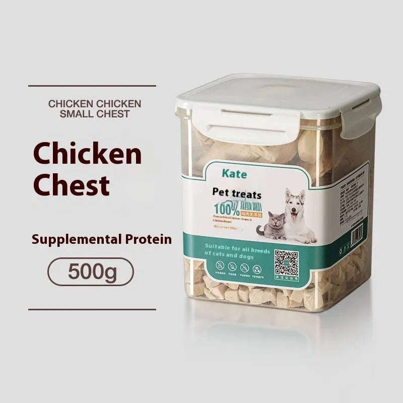 500g chicken freeze-dried cat snacks in bag or can packaging without grain content