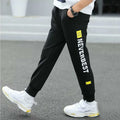 Children's loose sports pants in polyvinyl alcohol fibre with stripe pattern and brushed fabric, sizes 110-170cm