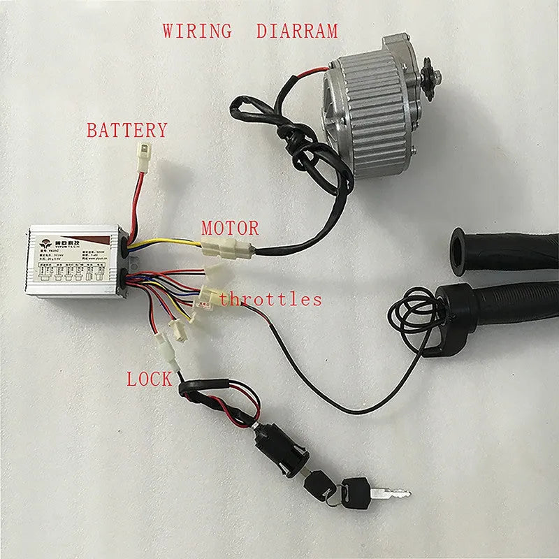Black universal 2-wire electric door lock ignition switch, 45g, with male head and two buttons