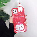 Christmas-themed silicone back cover phone case for iPhone models with festive holiday colours