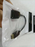 Black Display Port male to female extension cable approximately 10cm long