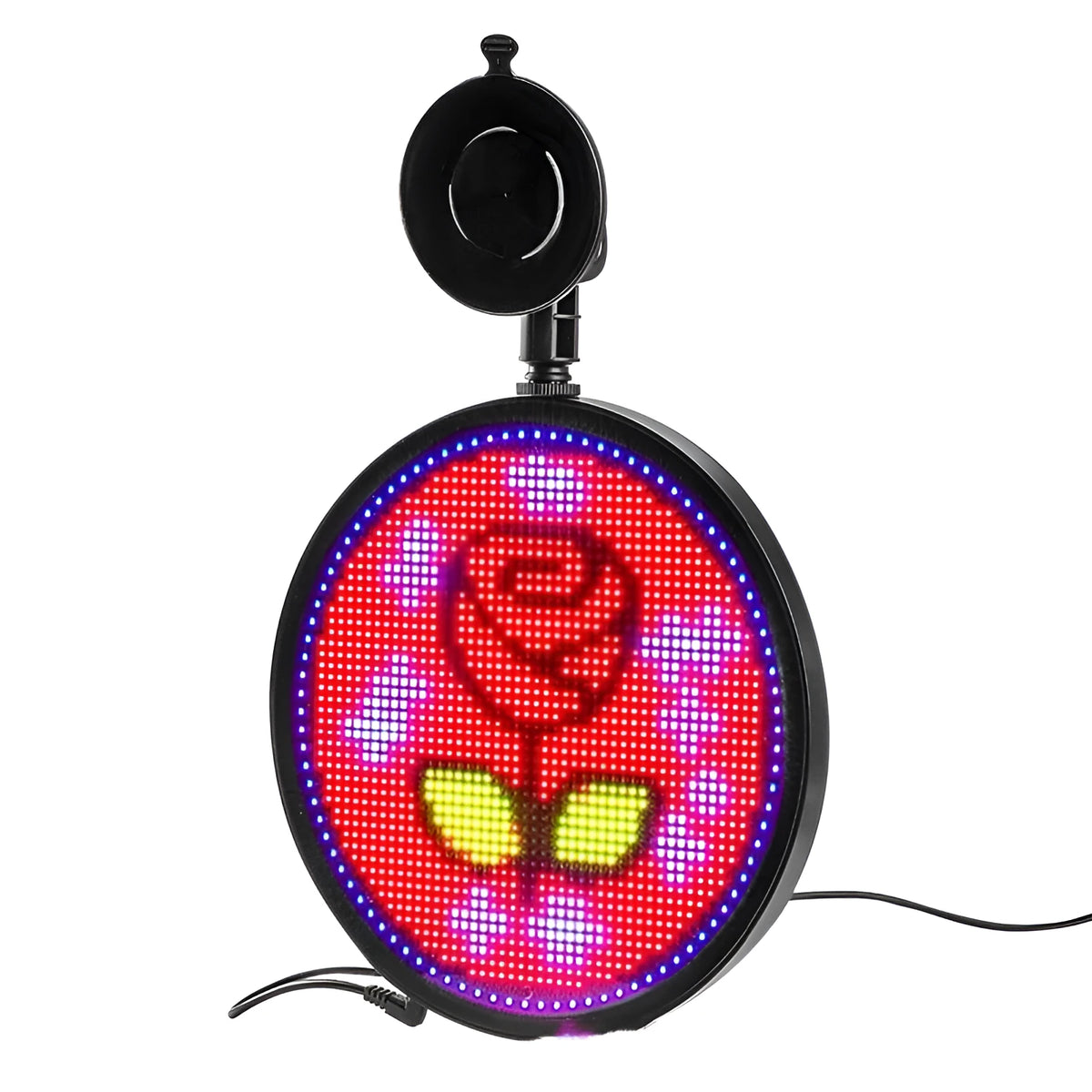 Car LED emoji light 225x225x19mm full colour display with 48x48 dots and ABS frame