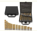 Twist drill set, high speed steel, titanium plated, black finish, 1.5-10mm