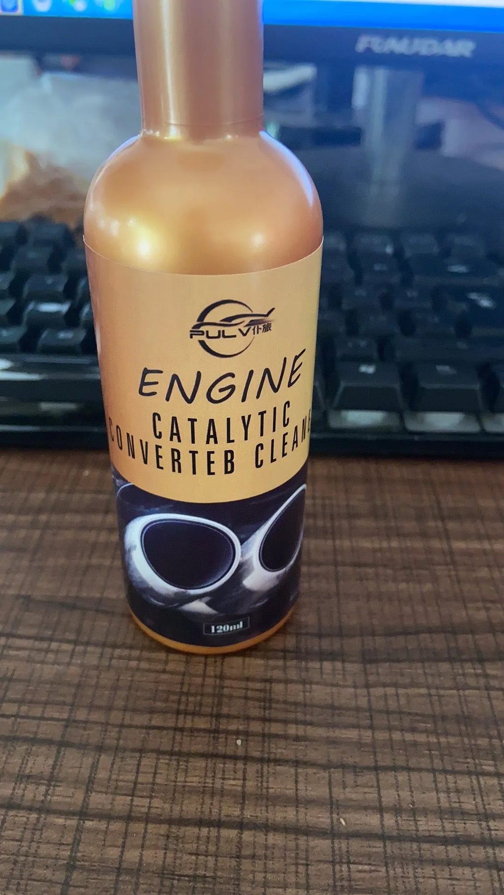 120ml catalytic converter cleaning agent bottle, 15cm height, 4cm diameter, for fuel tank carbon deposit removal
