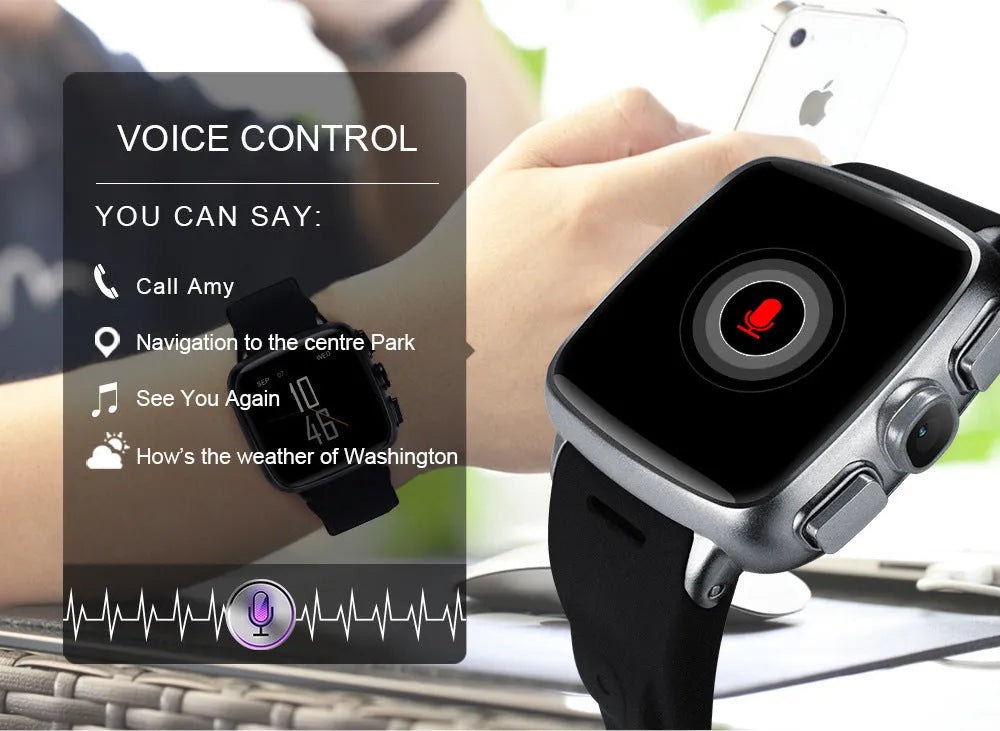 Z01 smart watch with 1.54-inch touchscreen display on wrist
