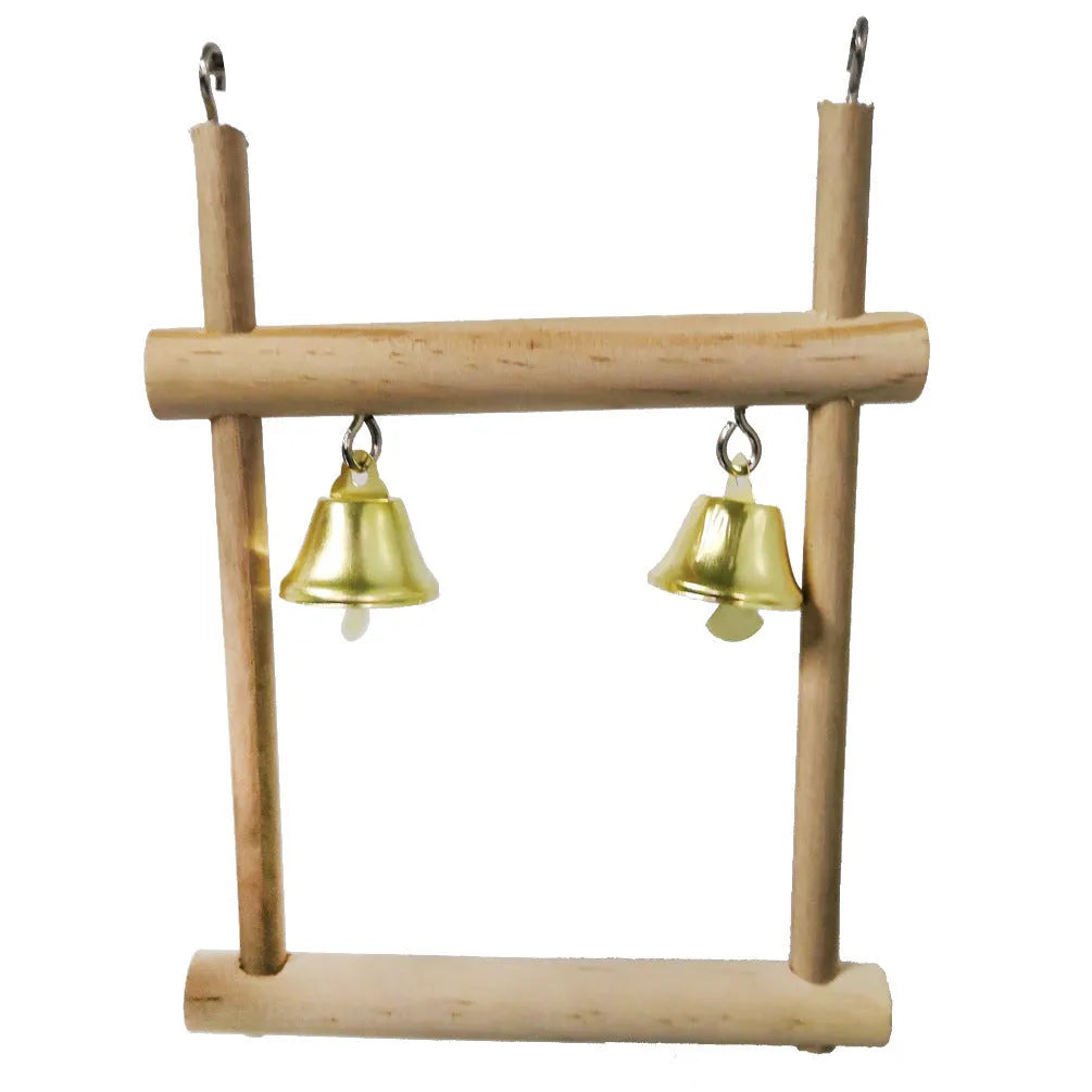 Natural solid wood bird stand 12x15cm for small birds photo colour